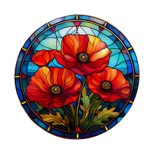 Poppy Circular Glass Suncatcher Worktop Saver